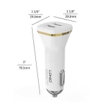 شارژر فندکی مارک  LDNIO  دارای دوپورت همراه با کابل لایتنینگ اپل مدل  DL- DC 219