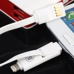 کابل شارژ و انتقال داده دو سر لایتنینگ و میکرو یو اس بی Baseus Dual-Port Series Cable 1m