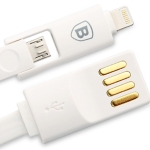 کابل شارژ و انتقال داده دو سر لایتنینگ و میکرو یو اس بی Baseus Dual-Port Series Cable 1m