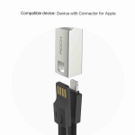 کابل لایتنینگ شارژ و انتقال داده طرح جاکلیدی  RockSpace Lightning Leather Cable With KeyChain