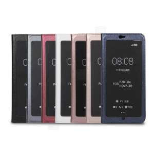 کیف محافظ چرمی Window Flip Cover برای گوشی Huawei P20 Lite/ Nova 3e