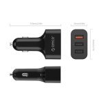 شارژر فندکی سریع سه پورت Orico 3 Port QC3.0 Car Charger UCH-Q3