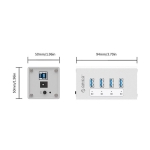 هاب یو اس بی 4 پورت Orico 4 Port USB3.0 HUB A3H4