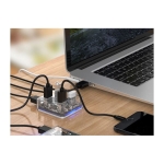 هاب یو اس بی 4 پورت Orico 4 Port USB3.0 Transparent HUB MH4U-U3