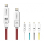 کابل دو پورت Micro USB و Rock Lightning