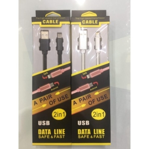 کابل شارژر دومنظوره لایتنینگ و میکرو USB