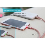 کابل شارژر لایتنینگ Rock Space METAL & LEATHER LIGHTNING CABLE