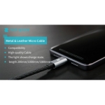 کابل شارژر میکرو یو اس بی Rock Space METAL & LEATHER Micro USB CABLE