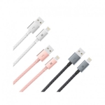 کابل شارژر لایتنینگ Rock Space METAL & LEATHER LIGHTNING CABLE