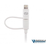 کابل دو پورت نزتک Naztech Hybrid 2 in 1 micro-lightning-data 6ft MFi cable