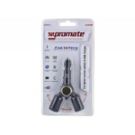 شارژر فندکی تک پورت دارای دوسوکت فندک مارک Promate