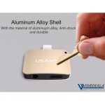 تبدیل لایتنینگ به جک 3.5 میلیمتری صدا 2in1 usams  connector