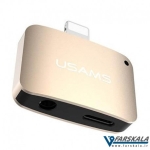 تبدیل لایتنینگ به جک 3.5 میلیمتری صدا 2in1 usams  connector
