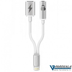 تبدیل لایتنینگ به جک 3.5 میلیمتری صدا و پورت شارژ
