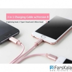 کابل شارژ Rock Space 3 in 1 Charging version B