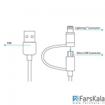 کابل شارژ و انتقال داده راک Rock Space Lightning And Micro USB Charging Cable
