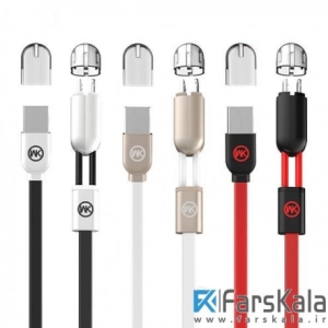 كابل  WK 2 in 1 Data Lines USB To Lightning And microUSB Cable 1m