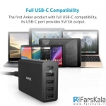 شارژر رومیزی 5 پورت Anker PowerPort 5 USB-C USB Wall Charger