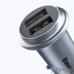 شارژر فندکی سریع بیسوس Baseus UFO Dual U Smart Car Charge