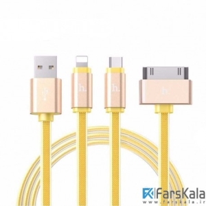 کابل شارژ سه پورت هوکو Hoco UPL12 One Pull Three Charging Cable