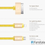 کابل شارژ سه پورت هوکو Hoco UPL12 One Pull Three Charging Cable