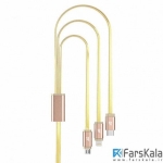 کابل سه پورت هوکو Hoco UPL12 One Pull Three Charging Cable LIGHTNING &TYPE-C&MICRO