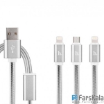کابل سه پورت هوکو Hoco UPL12 One Pull Three Charging Cable microUSB And 2 Lightning