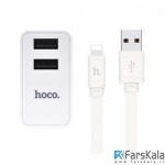 شارژر دیواری Hoco C6 A With Lightning USB Cable