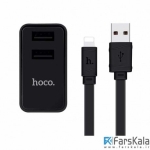 شارژر دیواری Hoco C6 A With Lightning USB Cable