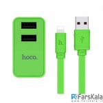 شارژر دیواری Hoco C6 A With Lightning USB Cable