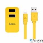 شارژر دیواری Hoco C6 A With Lightning USB Cable