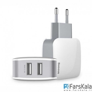 شارژر دو پورت بیسوس Baseus 2.4A ZCL2B-B02 Dual USB Charger
