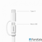 کابل شارژ دو سر هواوی HUAWEI Honor 2 in 1 Fast Charge Type C & MIcro USB Cable