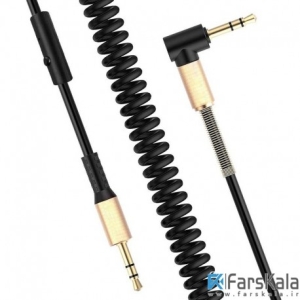کابل دو متری میکروفون دار Hoco UPA02 Spring 3.5 mm Stereo With Controls Aux