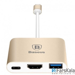 هاب آداپتور تایپ سی به اچ دی ام آی بیسوس Baseus Sharp Series Type-C To HDMI+HUB Adapter For Macbook