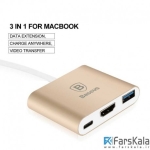 هاب آداپتور تایپ سی به اچ دی ام آی بیسوس Baseus Sharp Series Type-C To HDMI+HUB Adapter For Macbook