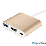 هاب آداپتور تایپ سی به اچ دی ام آی بیسوس Baseus Sharp Series Type-C To HDMI+HUB Adapter For Macbook