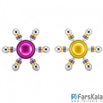 اسپینر فلزی شش پره ای رنگی Fidget Spinner Metal Rainbow Colorful