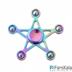 اسپینر 5 پره ای ستاره رنگین کمانی Fidget Spinner Metal Rainbow 5 Point Star