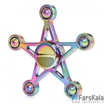اسپینر 5 پره ای ستاره رنگین کمانی Fidget Spinner Metal Rainbow 5 Point Star