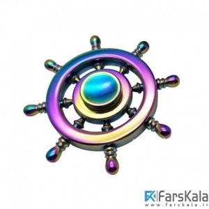 اسپینر 8 پره ای رنگین کمانی سکان کشتی Fidget Spinner Metal 8 Sided Rainbow Shipwheel