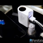 شارژر فندکی راک Rock Space 2 in 1 Foldable Car Charger With Lighter Socket