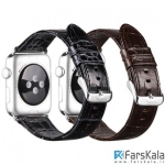 بند چرم طبیعی اپل واچ 2 و 1 سایز 42mm مدل Crocodile برند HOCO