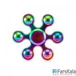 اسپینر فلزی شش پره ای توپی رنگین کمانی Fidget Spinner Metal Rainbow Balls
