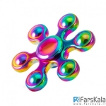 اسپینر فلزی شش پره ای توپی رنگین کمانی Fidget Spinner Metal Rainbow Balls