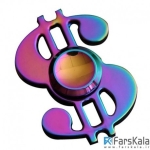 اسپینر فلزی دو پره ای رنگین کمانی طرح دلار Fidget Spinner Metal Rainbow Dollar