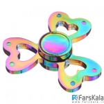اسپینر فلزی سه پره ای رنگین کمانی طرح قلب Fidget Spinner Metal Rainbow Love Heart