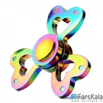 اسپینر فلزی سه پره ای رنگین کمانی طرح قلب Fidget Spinner Metal Rainbow Love Heart