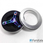 اسپینر فلزی سه پره ای شیاردار رنگین کمانی Fidget Spinner Metal Rainbow Groov