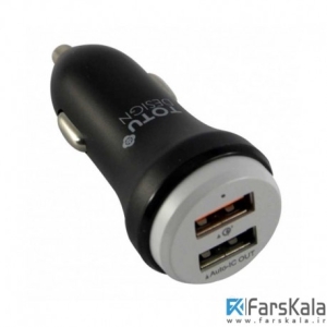 شارژر فندکی سریع Totu Design Dual Port Car Charger CC04